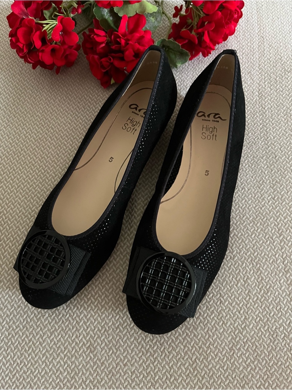 Ara Bambi Women's Black Flats UK Size 5/US Size 7.5